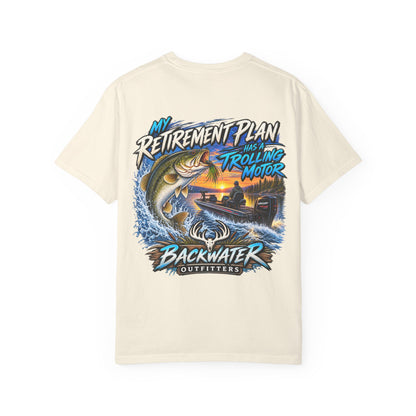 Fishing T-Shirt — "My Retirement Plan Has a Trolling Motor" Backwater Outfitters