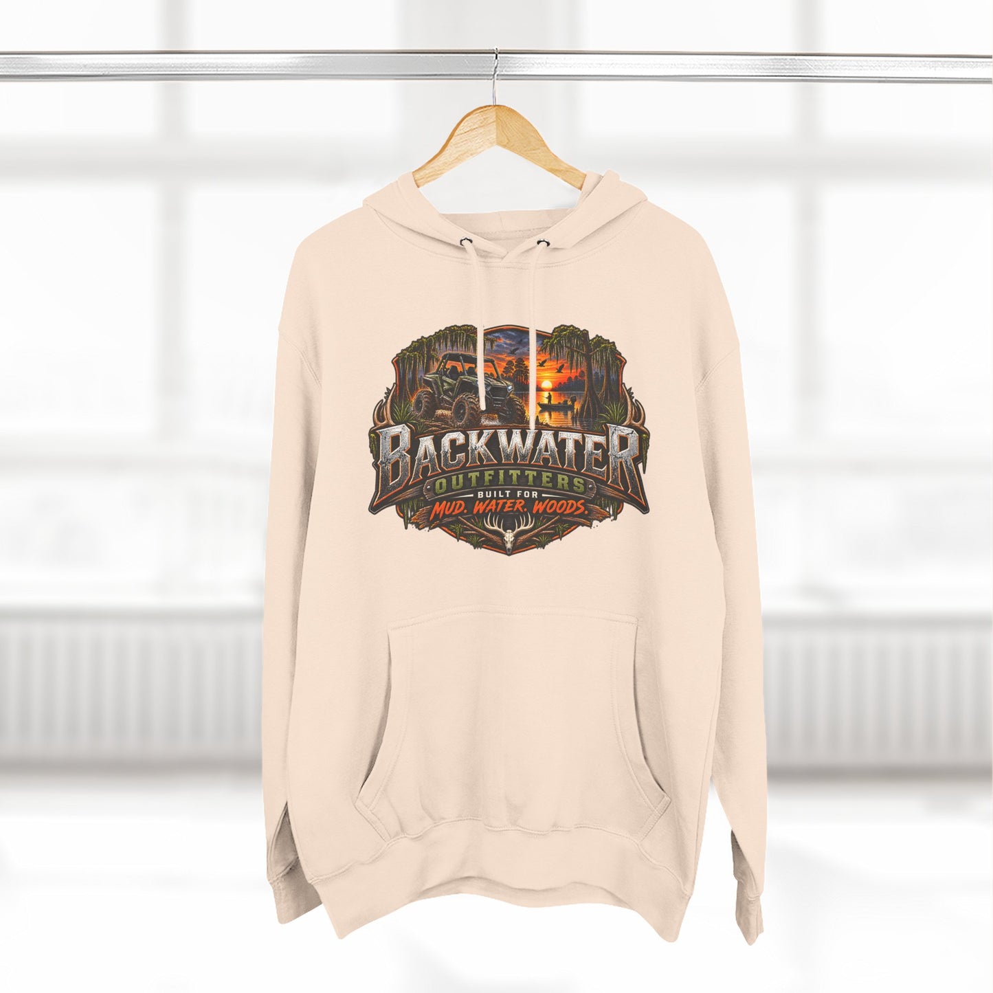Backwater Outfitters Hoodie — 'Ride It • Hunt It • Fish It' Outdoor Pullover