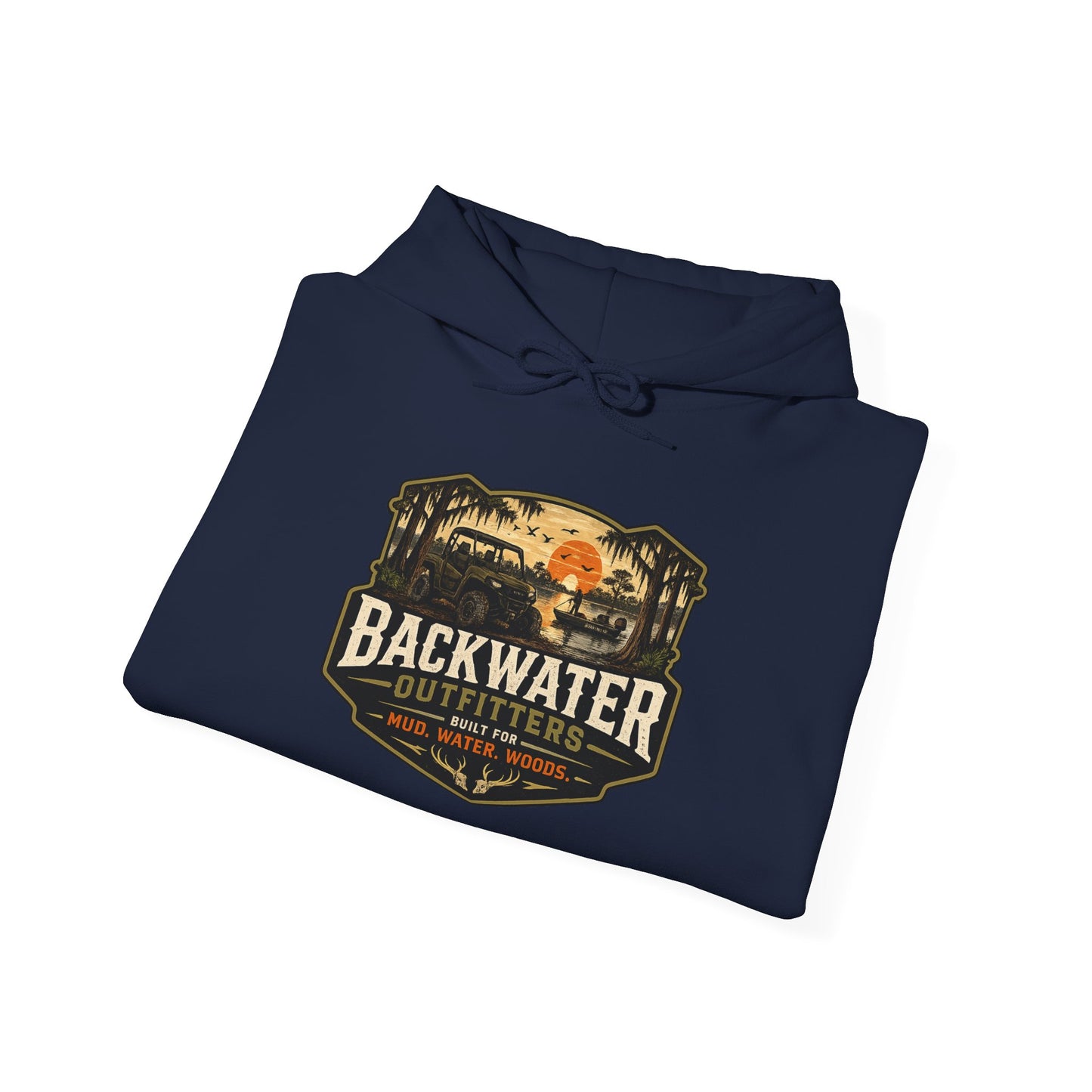Backwater Outfitters Hoodie — Outdoor Off-Road Graphic Pullover