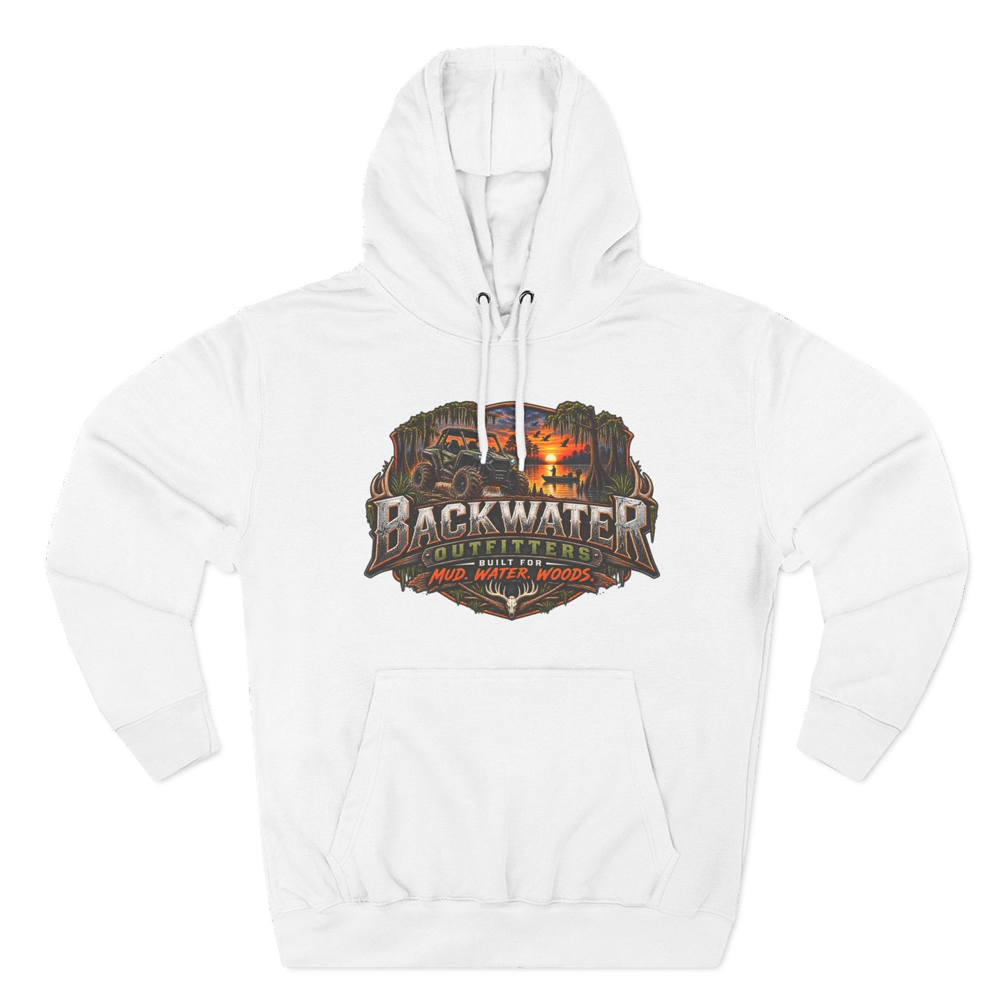 Backwater Outfitters Hoodie — Ride It, Hunt It, Fish It Graphic Pullover