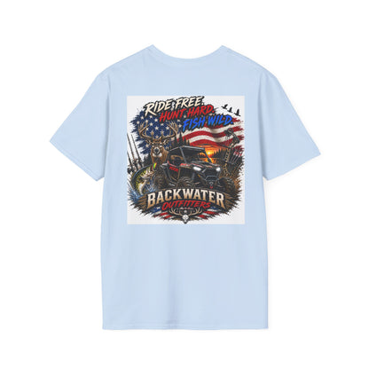 Patriotic Trailblazer T-Shirt — American Flag Motorcycle Graphic