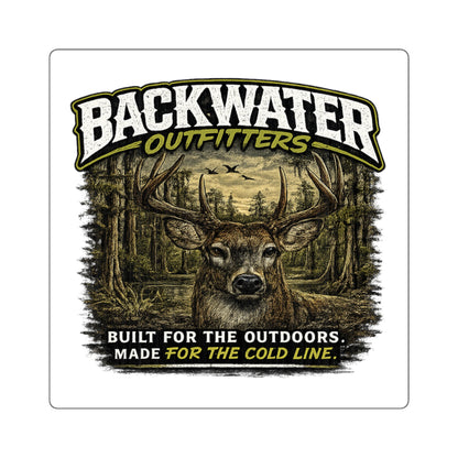 Backwater Outfitters Deer Sticker — Outdoors Hunting Sticker, "Built for the Outdoors"