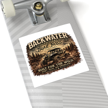 Backwater Outfitters Trail Boss Sticker — Built for the Wild UTV Off-Road Square Sticker