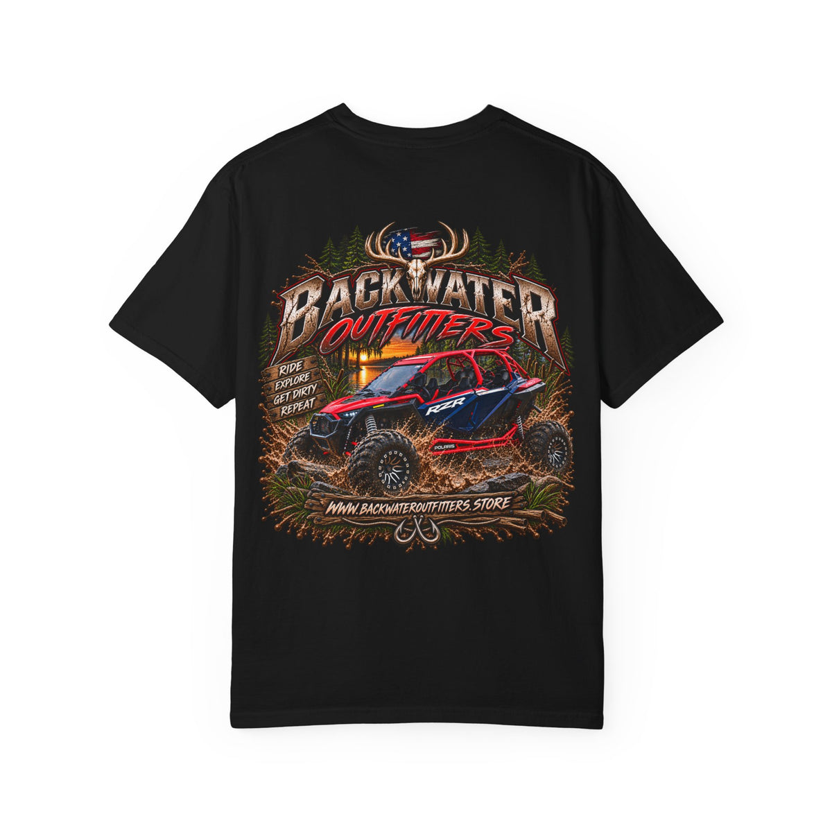 Off-Road UTV Graphic T-Shirt — "Backwater Outfitters" Adventure Tee