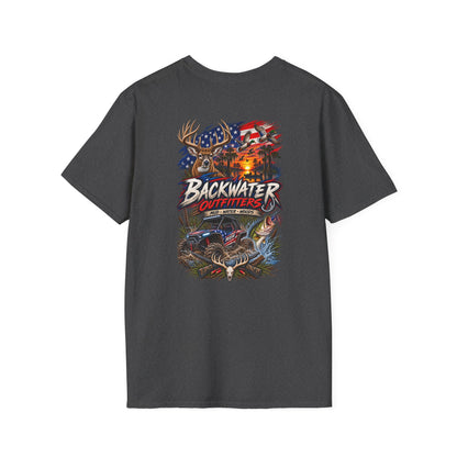 Backwater Outfitters Fishing T-Shirt – American Flag Fish Logo