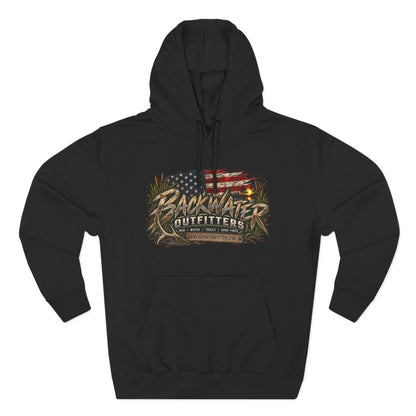Backwater Outfitters Off-Road Hoodie – American Flag & UTV Graphic Fleece Printify