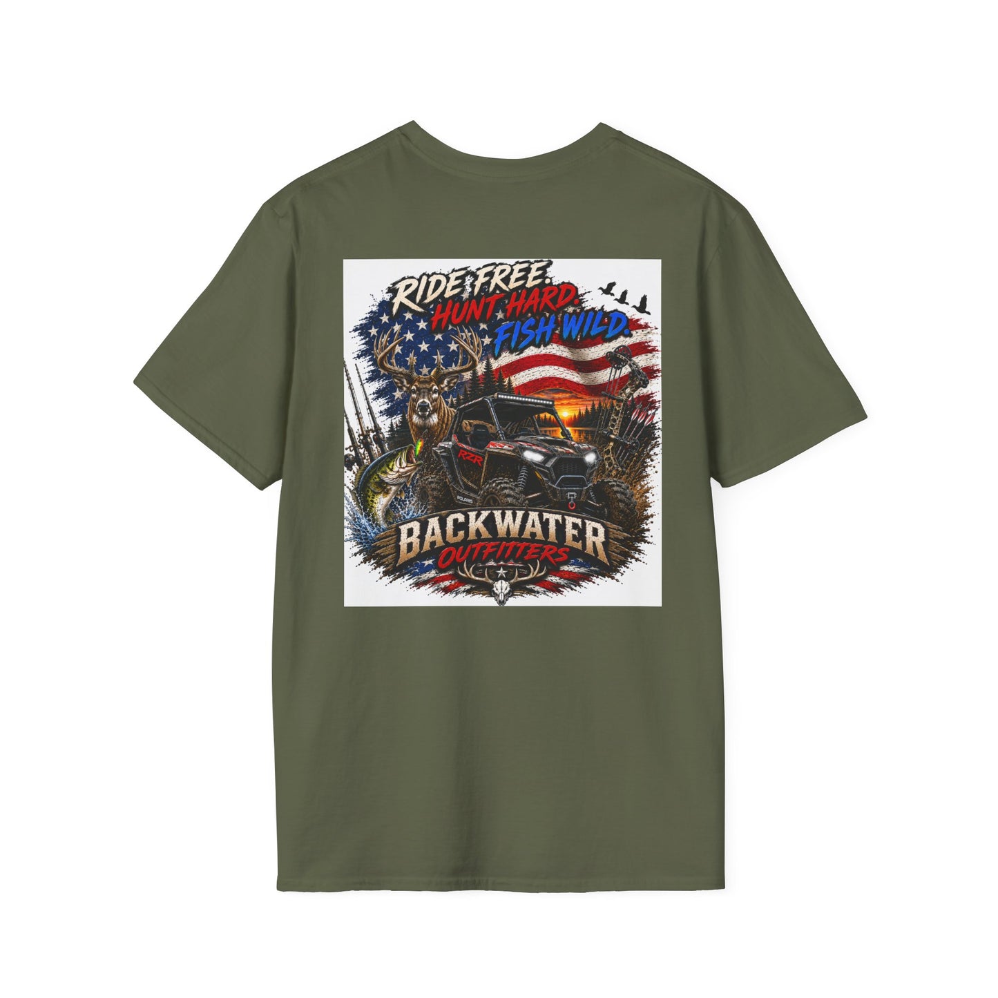 Patriotic Trailblazer T-Shirt — American Flag Motorcycle Graphic