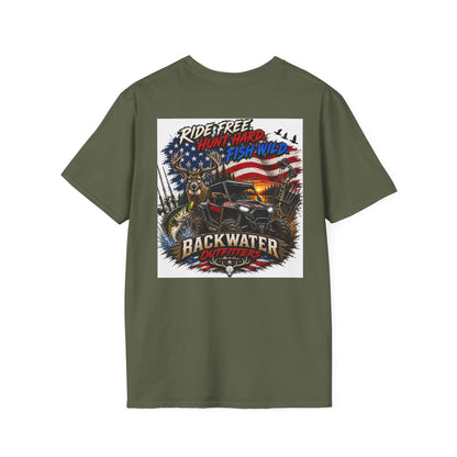 Patriotic Trailblazer T-Shirt — American Flag Motorcycle Graphic