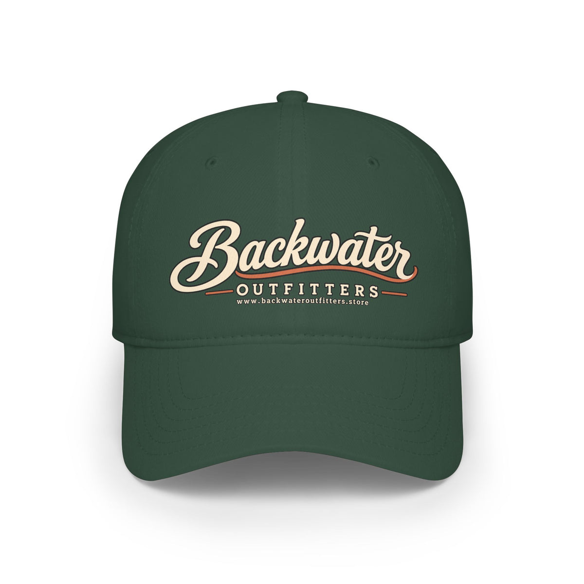 Backwater Outfitters Low Profile Baseball Cap – Retro Script Outdoor Hat