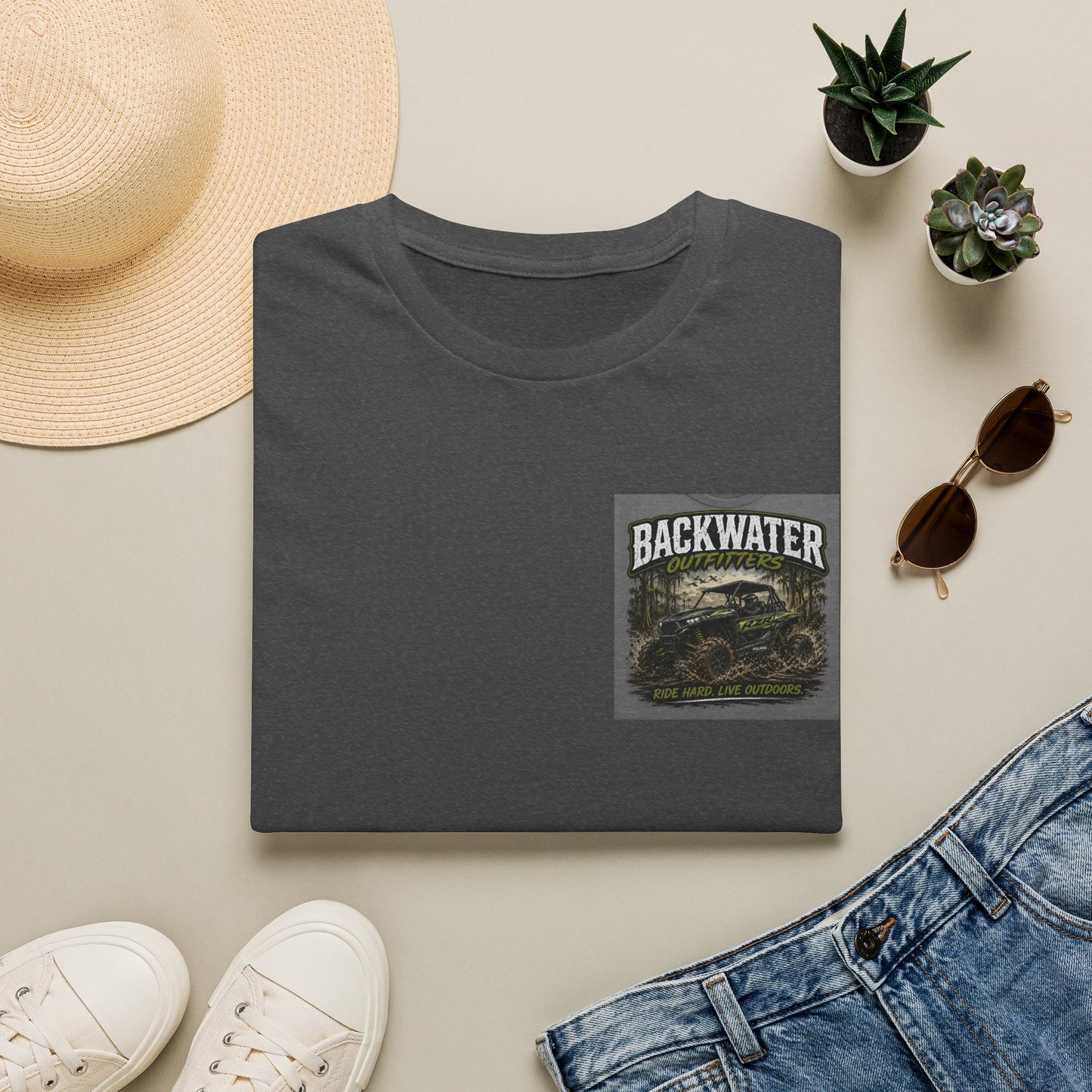 Backwater Fishing T-Shirt — Vintage Swamp Gator Design