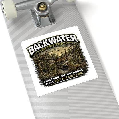 Backwater Outfitters Deer Sticker — Outdoors Hunting Sticker, "Built for the Outdoors"