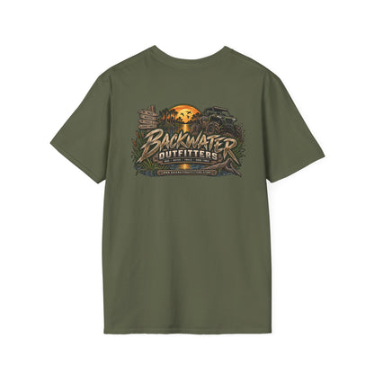 Simply Backwater Outfitters Fishing Tee – Sunset Swamp Outdoor Shirt Printify