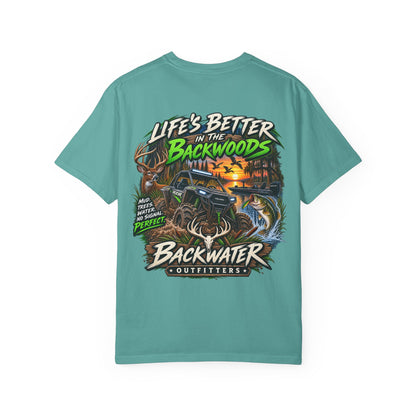 Backwater Outdoor Logo T-Shirt — Retro Fishing & Camping Tee