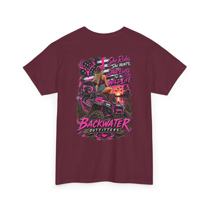 Backwater Bayou Graphic Tee — "Backwater Buttwhips" Outdoor Fishing & Hunting Shirt