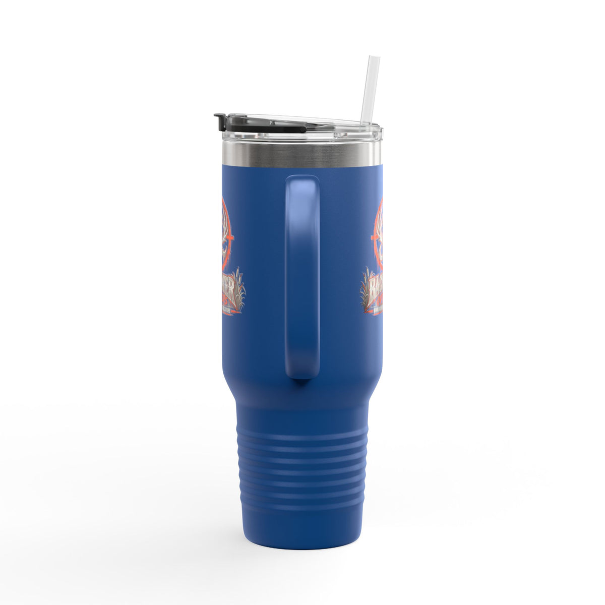 James Luker Backwater Hunting Logo 40oz Insulated Travel Mug Printify