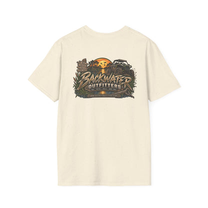 Simply Backwater Outfitters Fishing Tee – Sunset Swamp Outdoor Shirt Printify