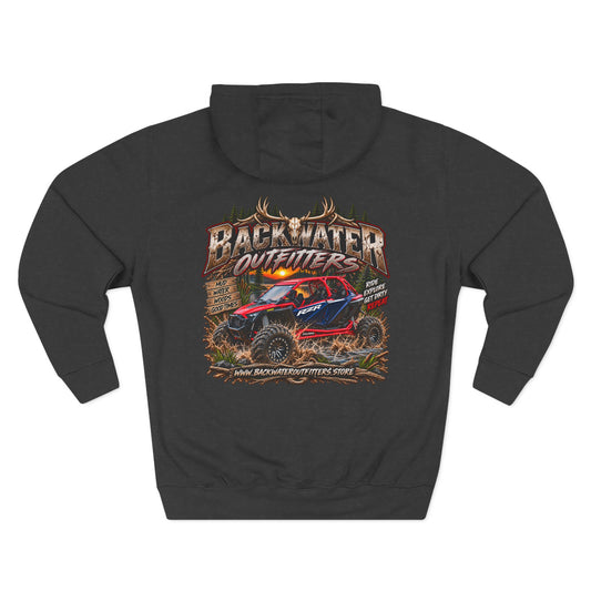Backwater Outfitters Off-Road Hoodie — American Flag UTV Fleece Pullover Printify