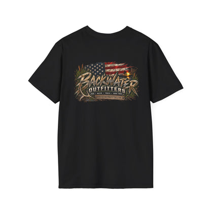 Simply Backwater Outfitters Flag Graphic T-Shirt — American Rustic Fishing Tee Printify