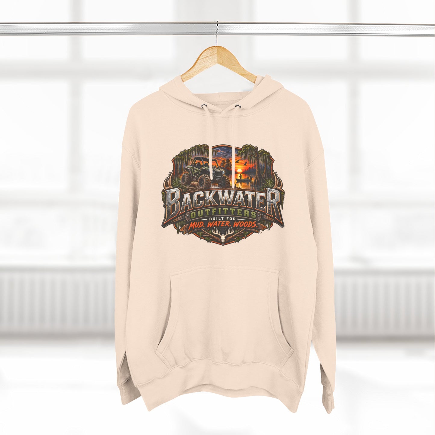Backwater Outfitters Fishing Hoodie — "Master Baiter" Graphic Pullover