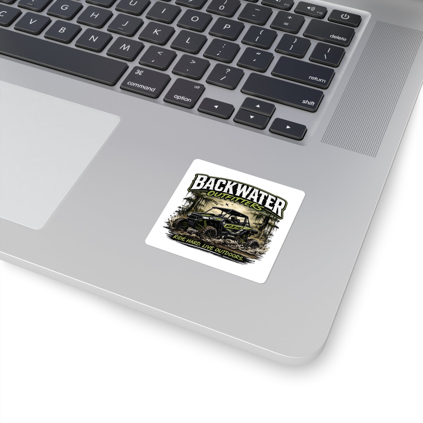 Backwater Outfitters UTV Sticker – "Ride Hard. Live Outdoors." Square Outdoor Adventure Decal