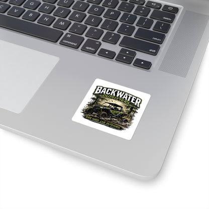 Backwater Outfitters UTV Sticker – "Ride Hard. Live Outdoors." Square Outdoor Adventure Decal