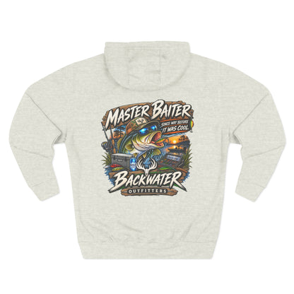 Backwater Outfitters Fishing Hoodie — "Master Baiter" Graphic Pullover