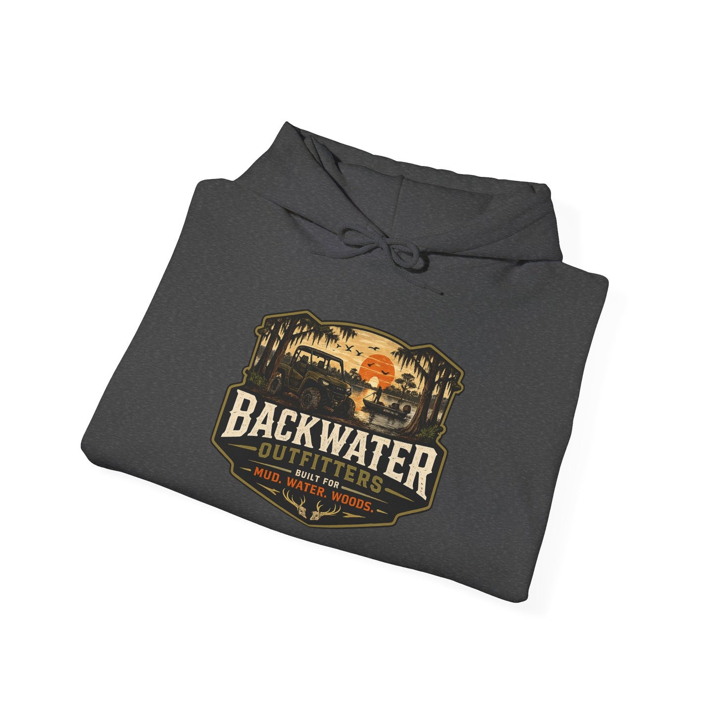 Backwater Outfitters Hoodie — Outdoor Off-Road Graphic Pullover