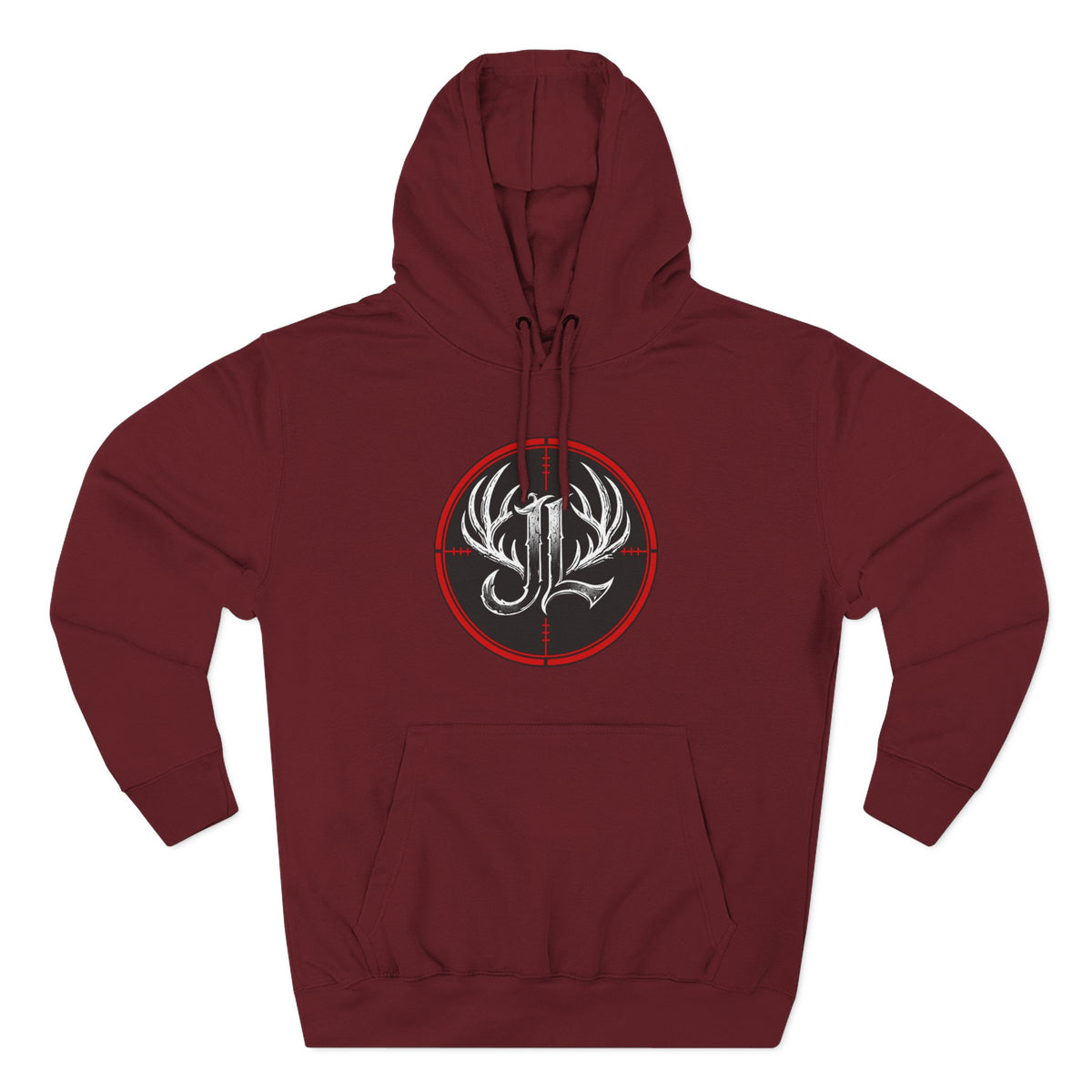 James Luker Hunting Logo Hoodie — Backwater Outfitters Antler Crest Fleece Hoodie Printify