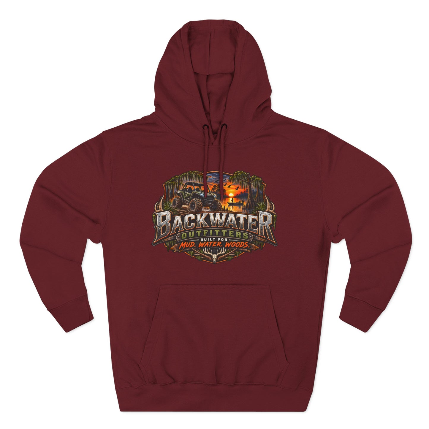 Backwater Outfitters Hoodie — 'Ride It • Hunt It • Fish It' Outdoor Pullover