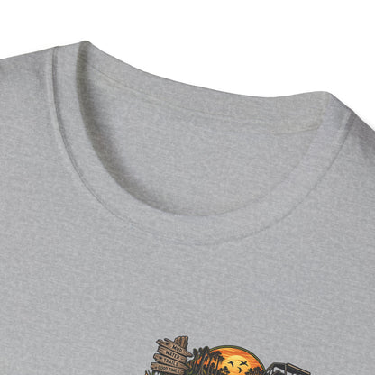 Simply Backwater Outfitters Fishing Tee – Sunset Swamp Outdoor Shirt Printify
