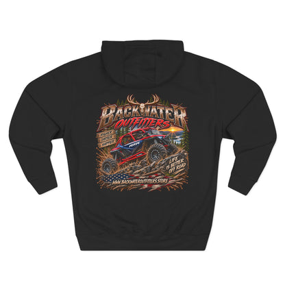 Backwater Outfitters Off-Road Hoodie – American Flag & UTV Graphic Fleece Printify