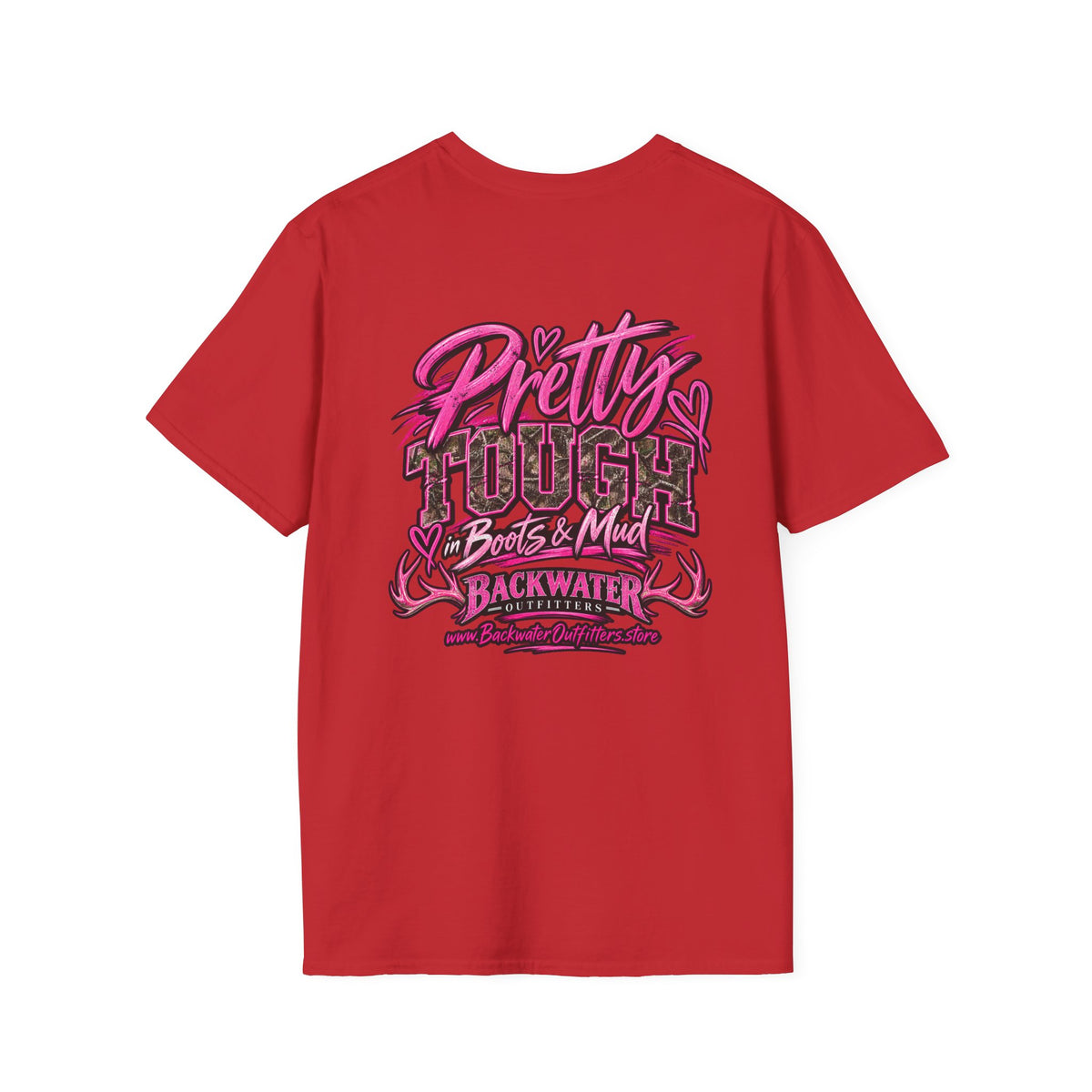 Women Backwater Outfitters "Pretty Tough" Fishing T-Shirt Printify