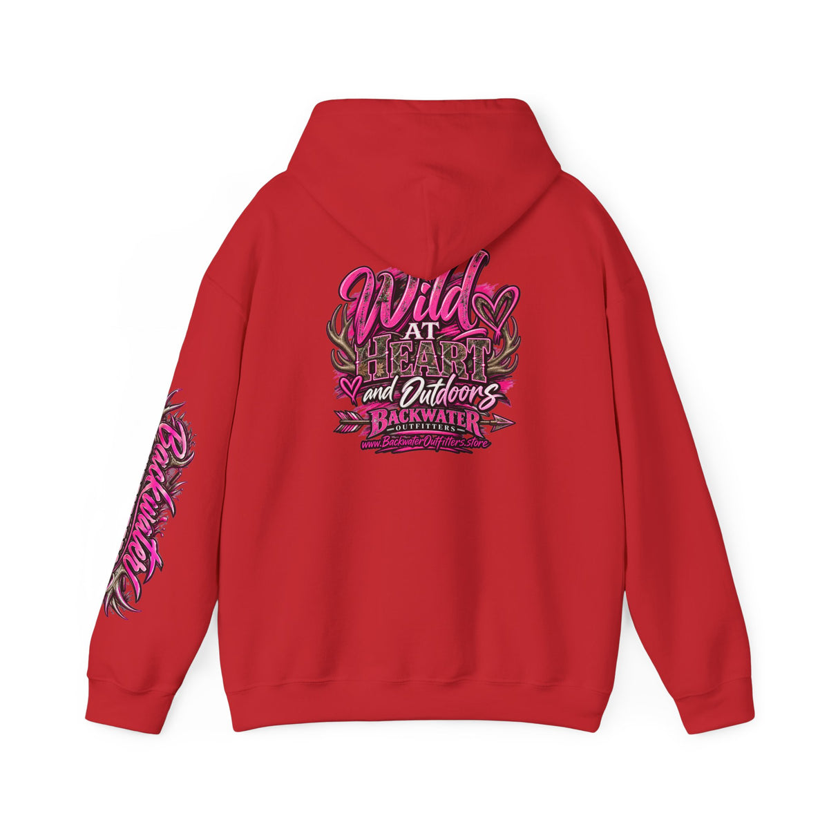 Backwater 'Wild At Heart' Hoodie – Outdoors Adventure Pullover Printify