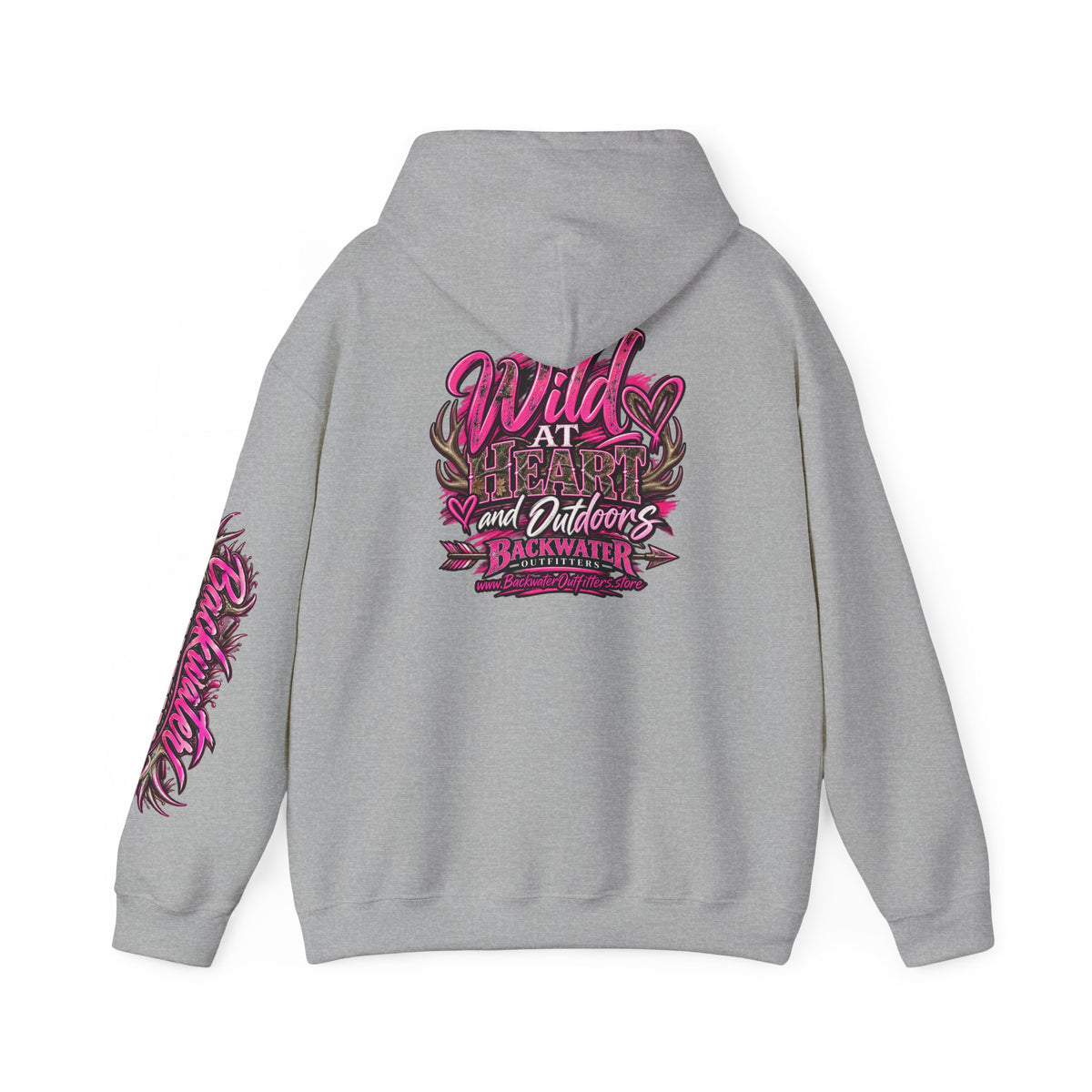 Backwater 'Wild At Heart' Hoodie – Outdoors Adventure Pullover Printify