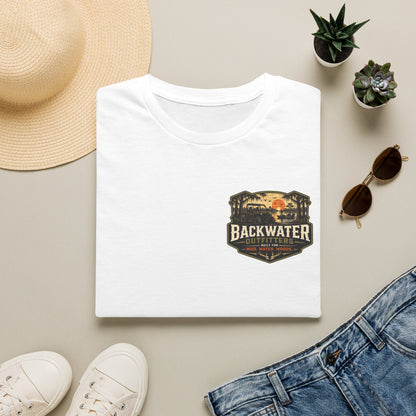 Backwater Outfitters Retro Bass Fishing Logo T-Shirt Printify