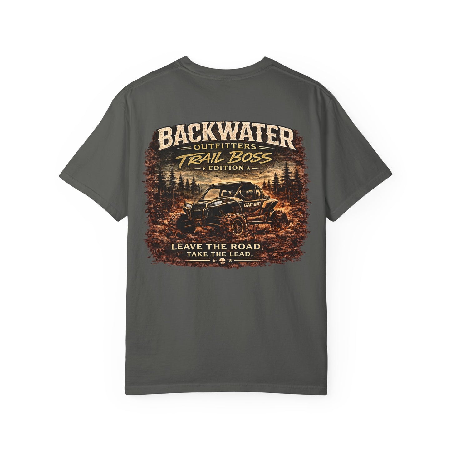 Trail Boss T-Shirt — Backwater Outfitters Off-Road Graphic Tee ("Leave the Road, Take the Lead")