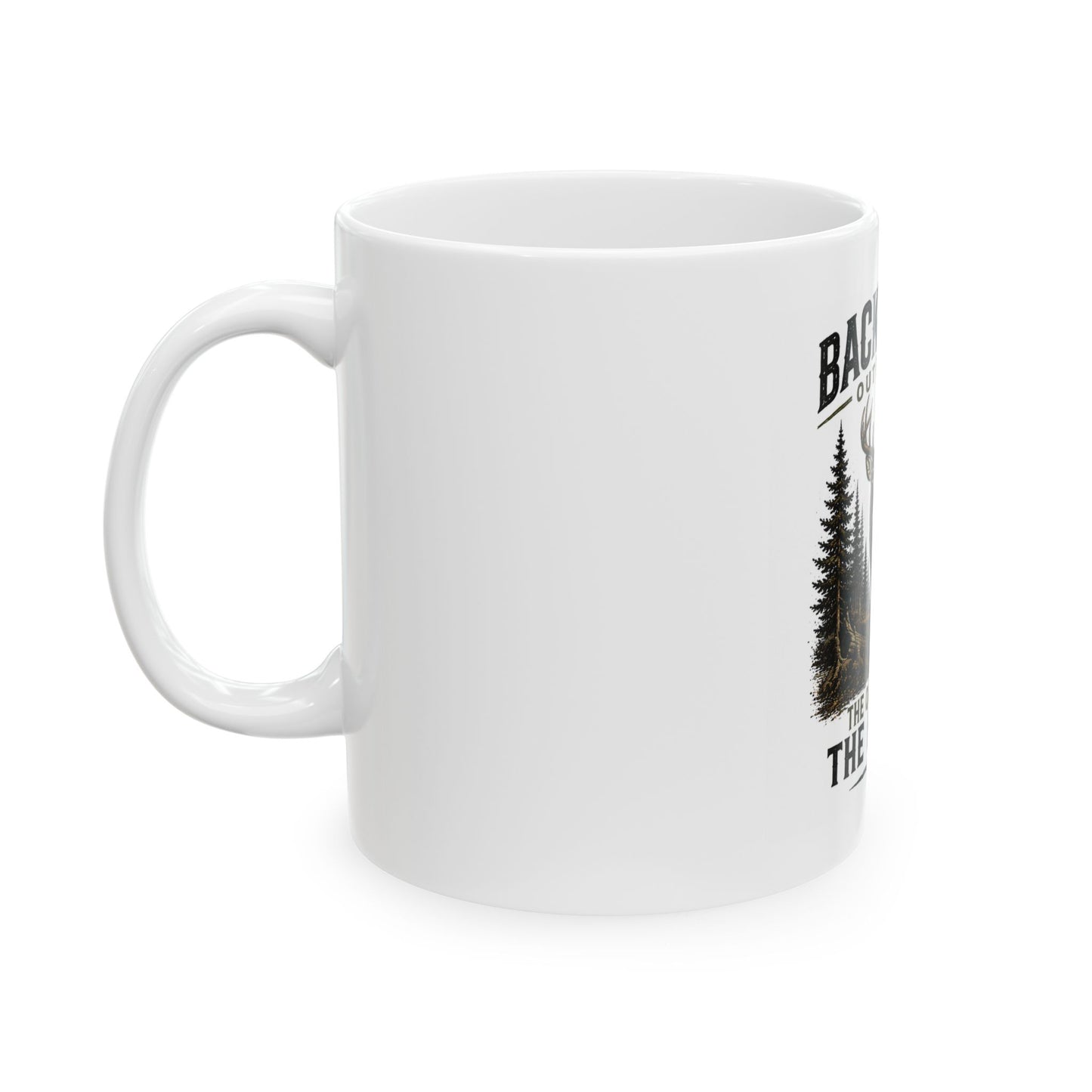 Backwater Outfitters Fishing Mug - "Good Days. Tight Lines. Loose Worries." Ceramic Coffee Cup