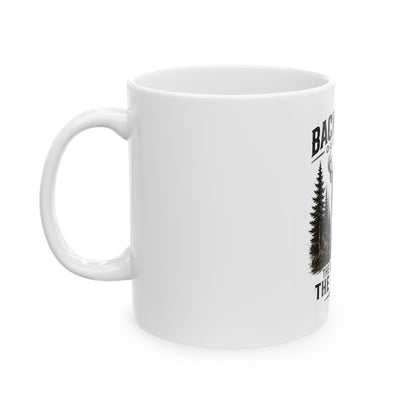 Backwater Outfitters Fishing Mug - "Good Days. Tight Lines. Loose Worries." Ceramic Coffee Cup