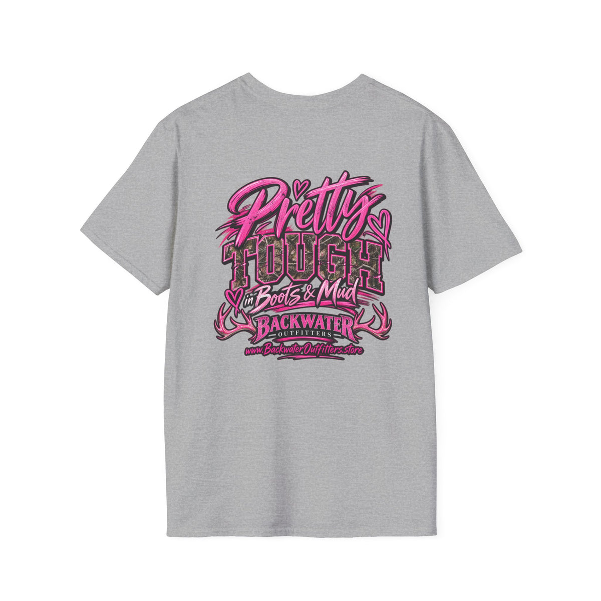Women Backwater Outfitters "Pretty Tough" Fishing T-Shirt Printify