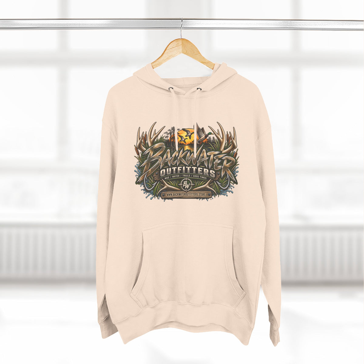 Backwater Outfitters Hoodie — Off‑Road Adventure Fleece Pullover