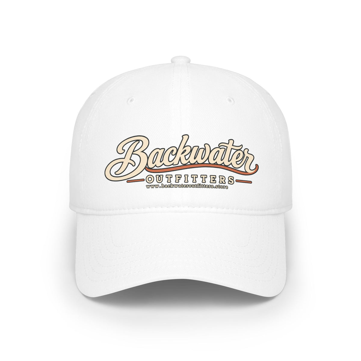 Backwater Outfitters Low Profile Baseball Cap – Retro Script Outdoor Hat
