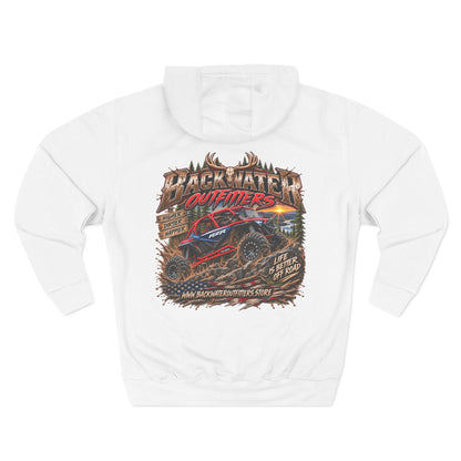 Backwater Outfitters Off-Road Hoodie – American Flag & UTV Graphic Fleece Printify