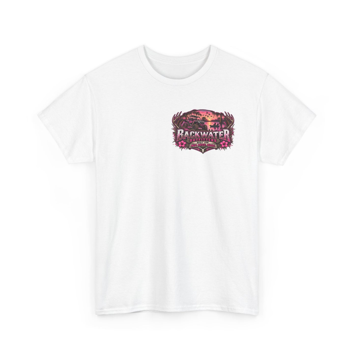 Backwater Outfitters Hunting Graphic Tee — "Born to Hunt, Forced to Work"
