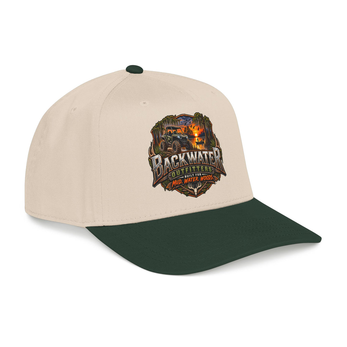 Backwater Outfitters Camping Cap — Retro Outdoor Fishing Hat Printify