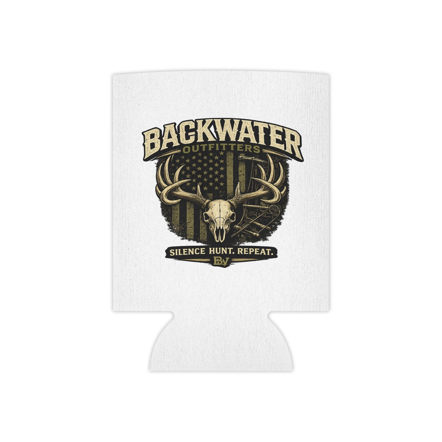 Backwater Outfitters Can Cooler – 'Silence. Hunt. Repeat.' Hunting Drink Koozie