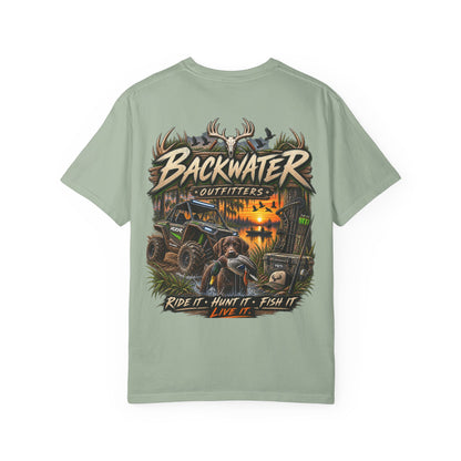 Backwater Outfitters Graphic T-Shirt — Ride It • Hunt It • Fish It
