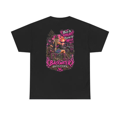 Backwater Outfitters Hunting Graphic Tee — "Born to Hunt, Forced to Work"