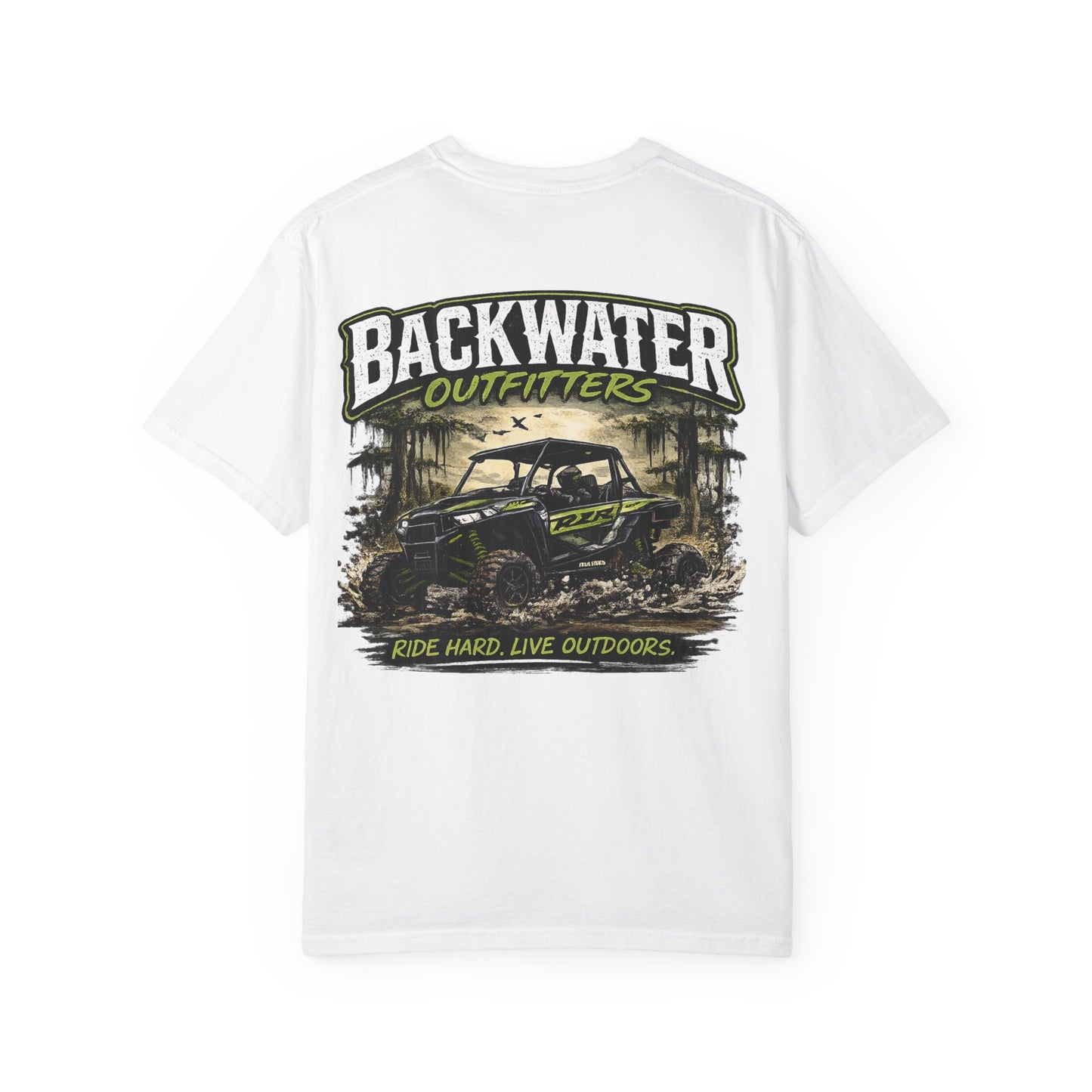 Backwater Outfitters Off-Road T-Shirt — "Ride Hard, Live Outdoors" Adventure Tee