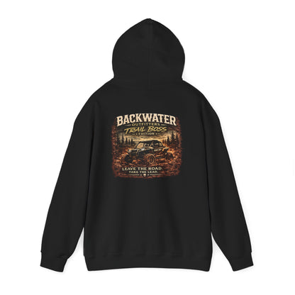 Backwater Outfitters Hoodie – Vintage Off‑Road “Trail Boss” Graphic