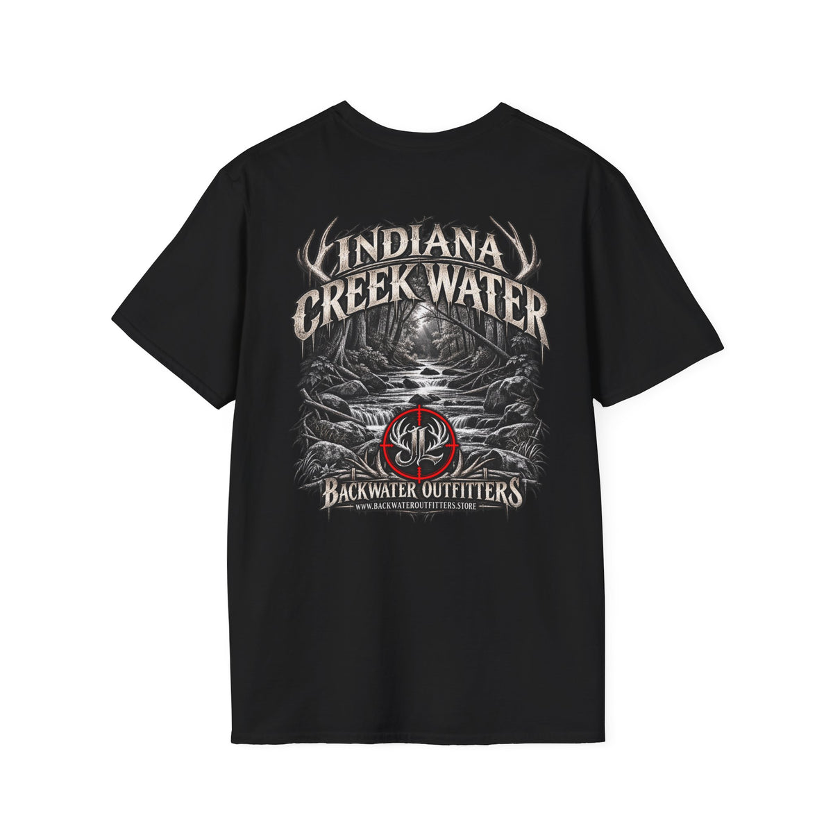 James Luker Indiana Creek Water Graphic T-Shirt — Backwater Outfitters Outdoor Tee Printify